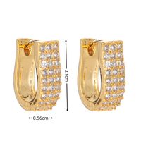 1 Pair Elegant Solid Color Plating Inlay Copper Zircon White Gold Plated Gold Plated Hoop Earrings sku image 5