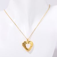 Wholesale Simple Style Commute Letter Heart Shape Copper Plating Inlay Zircon Pendant Necklace sku image 2