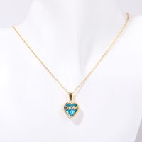Wholesale Simple Style Commute Letter Heart Shape Copper Plating Inlay Zircon Pendant Necklace sku image 1