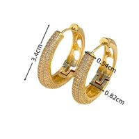 1 Pair Elegant Solid Color Plating Inlay Copper Zircon White Gold Plated Gold Plated Hoop Earrings main image 2
