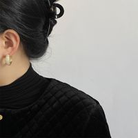 1 Pair Elegant Geometric Solid Color Inlay Copper Zircon Earrings main image 5