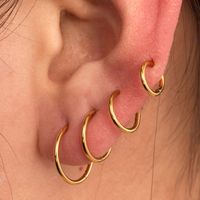 1 Piece IG Style Round 316 Stainless Steel  Hoop Earrings main image 8