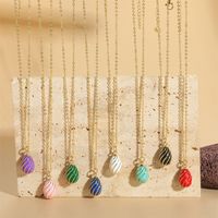 Copper Vintage Style Simple Style Water Droplets Enamel Plating Pendant Necklace main image 1
