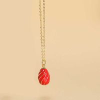 Copper Vintage Style Simple Style Water Droplets Enamel Plating Pendant Necklace sku image 5