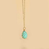 Copper Vintage Style Simple Style Water Droplets Enamel Plating Pendant Necklace sku image 6