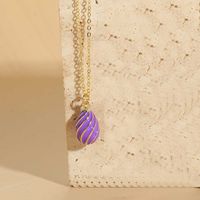 Copper Vintage Style Simple Style Water Droplets Enamel Plating Pendant Necklace sku image 8