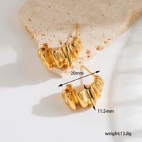 1 Par Estilo Vintage Estilo Clásico Forma De C Forma De U Chapado En Agua Ahuecar Cobre Chapado En Oro De 18 Quilates. Aretes sku image 1