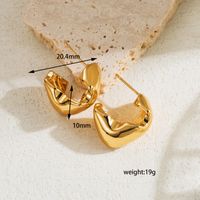 1 Pair Vintage Style Simple Style C Shape Water Plating Copper 18k Gold Plated Ear Studs sku image 1