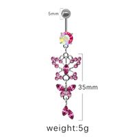 1 Piece Belly Rings Sexy Heart Shape Flower Butterfly Stainless Steel Alloy Plating Inlay Rhinestones Beads White Gold Plated Gold Plated main image 4