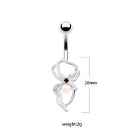 1 Piece Belly Rings Sexy Heart Shape Flower Butterfly Stainless Steel Alloy Plating Inlay Rhinestones Beads White Gold Plated Gold Plated main image 3