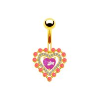 1 Piece Belly Rings Sexy Heart Shape Flower Butterfly Stainless Steel Alloy Plating Inlay Rhinestones Beads White Gold Plated Gold Plated main image 5