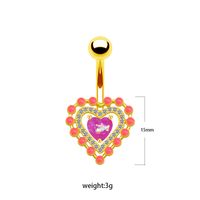 1 Piece Belly Rings Sexy Heart Shape Flower Butterfly Stainless Steel Alloy Plating Inlay Rhinestones Beads White Gold Plated Gold Plated sku image 5