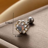 1 Piece IG Style French Style Simple Style Star Moon Flower Hollow Out Inlay Copper Zircon Drop Earrings Earrings Ear Studs main image 4