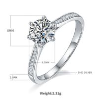 Luxurious Shiny Round Sterling Silver Gra Plating Inlay Moissanite Rhodium Plated Silver Plated Rings main image 2