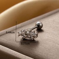 1 Piece IG Style French Style Simple Style Round Star Heart Shape Inlay Copper Zircon Drop Earrings Earrings Ear Studs sku image 2