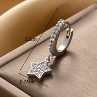 1 Piece IG Style French Style Simple Style Round Star Heart Shape Inlay Copper Zircon Drop Earrings Earrings Ear Studs main image 3