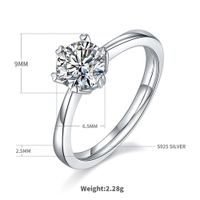 Luxurious Classic Style Round Sterling Silver Gra Plating Inlay Moissanite Rhodium Plated Silver Plated Rings main image 2