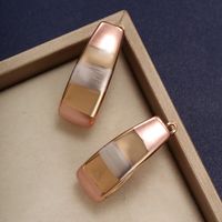 1 Paar Xuping Einfacher Stil Einfarbig Überzug Kupferlegierung Ohrringe main image 3