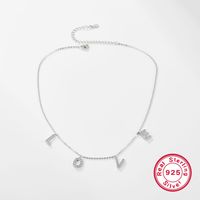 Elegant Simple Style Shiny Love Sterling Silver Plating Inlay Zircon Women's Bracelets Necklace main image 5