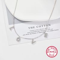 Elegant Simple Style Shiny Love Sterling Silver Plating Inlay Zircon Women's Bracelets Necklace main image 6