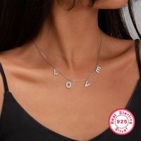Elegant Simple Style Shiny Love Sterling Silver Plating Inlay Zircon Women's Bracelets Necklace main image 1