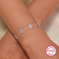 Elegant Simple Style Shiny Love Sterling Silver Plating Inlay Zircon Women's Bracelets Necklace main image 7