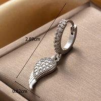 1 Piece IG Style French Style Simple Style Round Heart Shape Wings Inlay Copper Zircon Drop Earrings Earrings Ear Studs main image 4