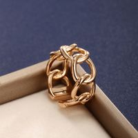 Wholesale Rock Xuping Streetwear Solid Color Alloy Copper Plating Braid Open Rings main image 4