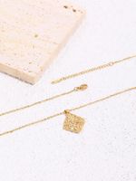 Copper Simple Style Round Square Snake Plating Pleated Inlay Zircon Pendant Necklace main image 6