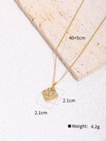 Copper Simple Style Round Square Snake Plating Pleated Inlay Zircon Pendant Necklace main image 3