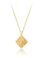 Copper Simple Style Round Square Snake Plating Pleated Inlay Zircon Pendant Necklace sku image 2