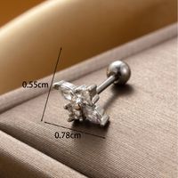 1 Piece IG Style French Style Simple Style Rhombus Bow Knot Inlay Copper Zircon Drop Earrings Earrings Ear Studs main image 4