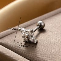 1 Pièce Style IG À La Française Style Simple Rhombe Noeud D'Arc Incruster Le Cuivre Zircon Boucles D'oreilles Des Boucles D'Oreilles Boucles D'Oreilles sku image 1