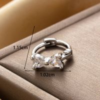 1 Piece IG Style French Style Simple Style Rhombus Bow Knot Inlay Copper Zircon Drop Earrings Earrings Ear Studs main image 3