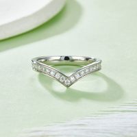 Sterling Silver Simple Style Round Gra Plating Inlay Moissanite Rings main image 3