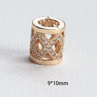 1 Piece Simple Style Round Solid Color Copper Plating Inlay Beads Jewelry Accessories sku image 14