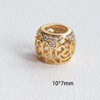 1 Piece Simple Style Round Solid Color Copper Plating Inlay Beads Jewelry Accessories sku image 3