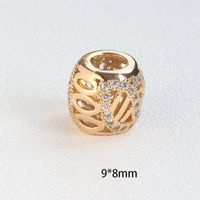 1 Piece Simple Style Round Solid Color Copper Plating Inlay Beads Jewelry Accessories sku image 18