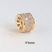 1 Piece Simple Style Round Solid Color Copper Plating Inlay Beads Jewelry Accessories sku image 6