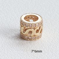 1 Piece Simple Style Round Solid Color Copper Plating Inlay Beads Jewelry Accessories sku image 7