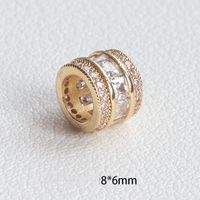 1 Piece Simple Style Round Solid Color Copper Plating Inlay Beads Jewelry Accessories sku image 19