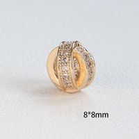 1 Piece Simple Style Round Solid Color Copper Plating Inlay Beads Jewelry Accessories sku image 4