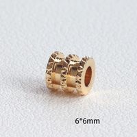 1 Piece Simple Style Round Solid Color Copper Plating Inlay Beads Jewelry Accessories sku image 1