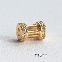 1 Piece Simple Style Round Solid Color Copper Plating Inlay Beads Jewelry Accessories sku image 11