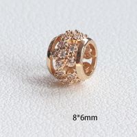 1 Piece Simple Style Round Solid Color Copper Plating Inlay Beads Jewelry Accessories sku image 5