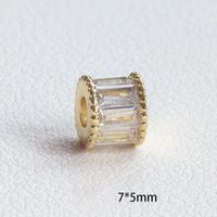 1 Piece Simple Style Round Solid Color Copper Plating Inlay Beads Jewelry Accessories sku image 8