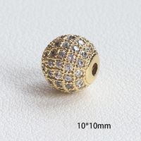1 Piece Simple Style Round Solid Color Copper Plating Inlay Beads Jewelry Accessories sku image 16