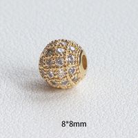 1 Pièce Style Simple Rond Couleur Unie Le Cuivre Placage Incruster Perles Bijoux Accessoires sku image 10