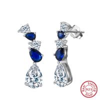 1 Pair Simple Style Water Droplets Polishing Plating Inlay Sterling Silver Zircon Drop Earrings main image 5