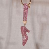 Simple Style Classic Style Solid Color Artificial Wool Alloy Inlay Rhinestones Keychain sku image 2